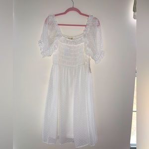 White Indigo Rose Dress